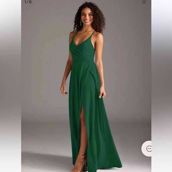 Azazie Davis Dark Green A4 Bridesmaid Dress - Picture 2 of 3